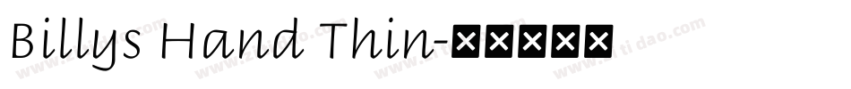 Billys Hand Thin字体转换